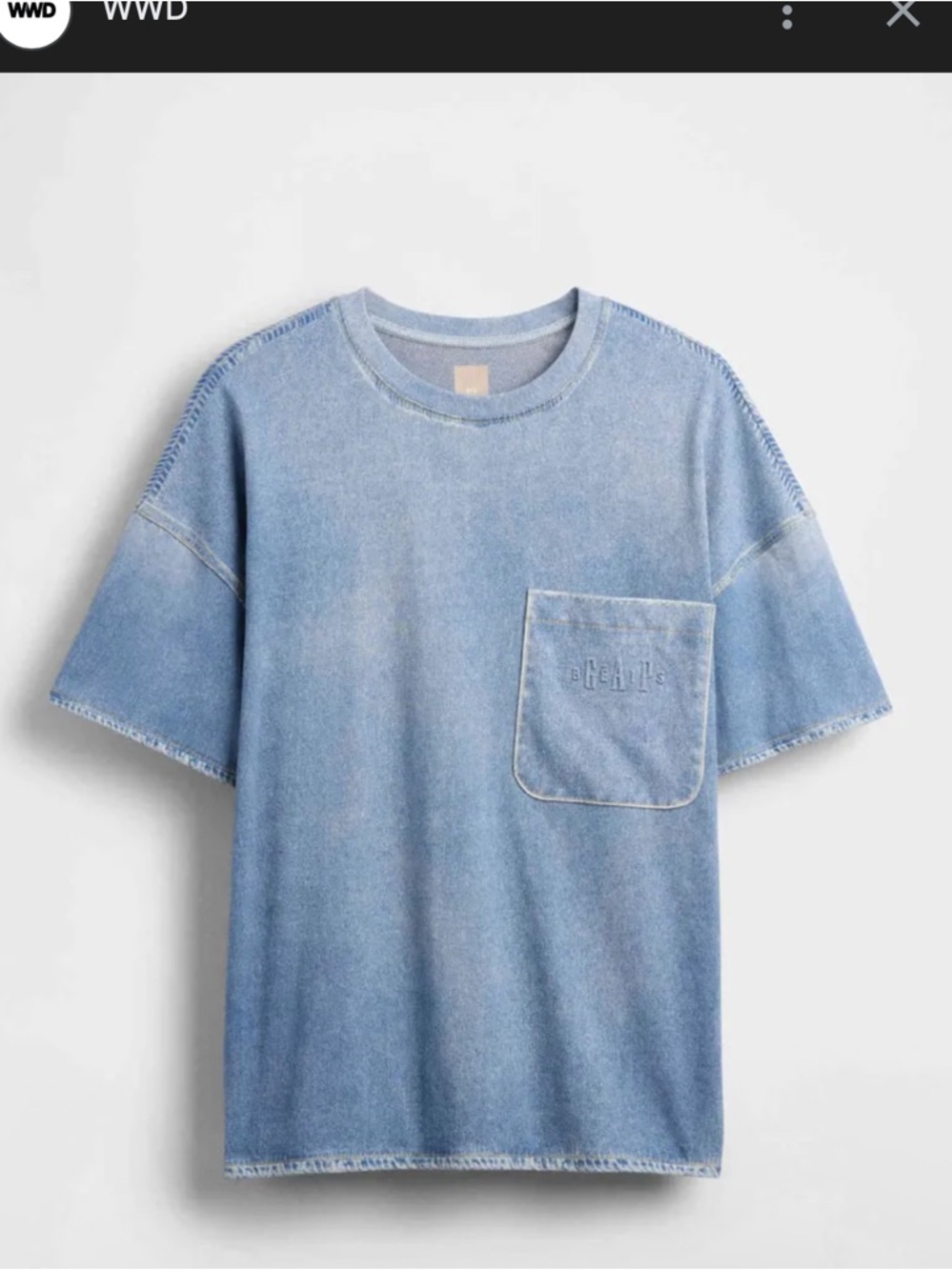 GAP x BÉIS Washed Denim Pocket Shirt Size XS/S - Picture 2 of 5